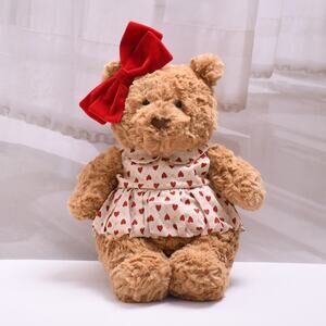 Bartholomew bear clothes outfits - Red Bow Heart Dress Outfit[LR-12-10IN]